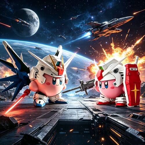 正版星之卡比cos高达Q手
