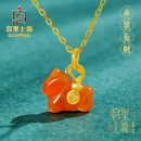 宫里上新小马项链女款 马上有钱南红玛瑙吊坠红色马年本命年礼物