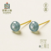 宫里上新翡翠耳钉女纯银玉石耳饰冬季 耳环高级感送妈妈生日礼物