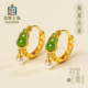 宫里上新和田玉耳环女纯银玉石葫芦耳饰轻奢高级感耳扣生日礼物