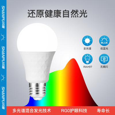 Ra98护眼灯泡高显色无频闪无蓝光落地灯台灯阅读写字读书灯泡