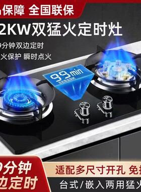 火王煤气灶双灶燃气灶家用嵌入式