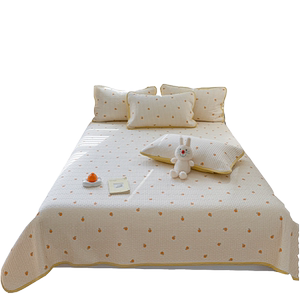 A类母婴新疆棉花床盖2024新款四季通用定制纯棉榻榻米床单三件套