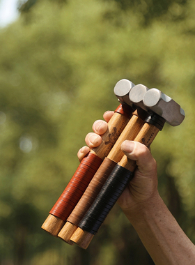 G&B暴躁熊  锤子 牛皮手柄地钉锤工匠榔头露营锤子锻造户外野营