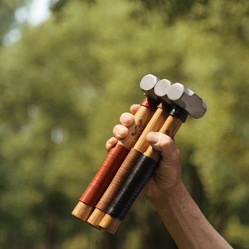 G&B暴躁熊  锤子 牛皮手柄地钉锤工匠榔头露营锤子锻造户外野营