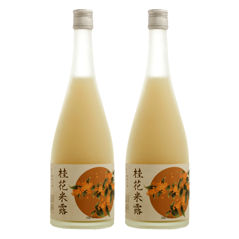 浙一家米酒桂花米露江南米酿甜酒低度女士微醺375ml*2双瓶装