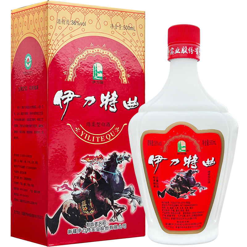 伊力特曲36度伊力牌500ml单瓶装浓香绵柔型白酒新疆低度纯粮酒