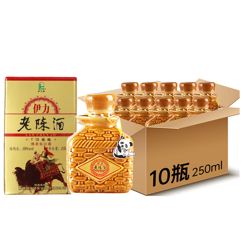 新疆伊力特T10陈酿老陈酒绵柔型白酒38度250ml*10瓶半斤整箱正品