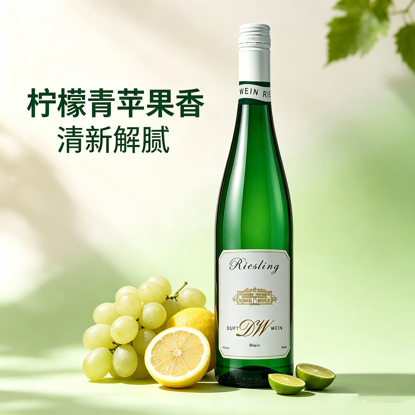 杜夫维安德国进口莱茵雷司令半甜白葡萄酒女士微醺小甜水750ml
