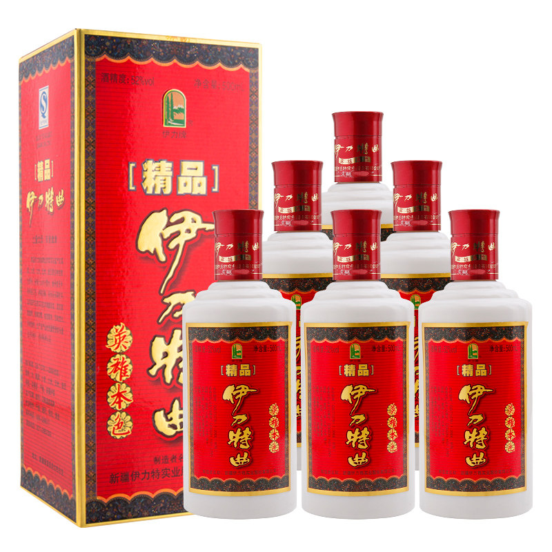 新疆国产伊力特曲精品伊力牌52度500ml*6白酒绵柔型高度酒整箱装