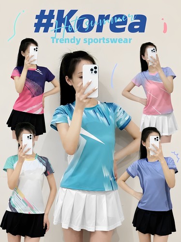 新款羽毛球服男女款速干透气团队比赛定制球衣运动训练服网球服