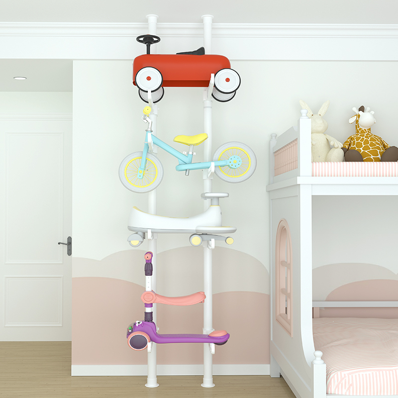 顶天立地玩具车收纳免打孔伸缩