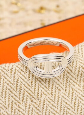 情侣对戒H家猪鼻子戒指银镀18k金