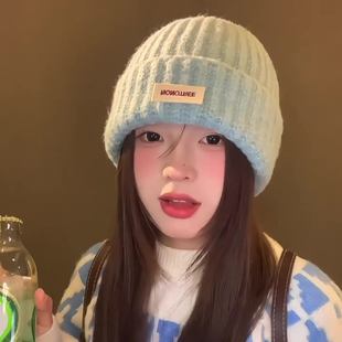 针织毛线帽子女秋冬新款大头围百搭帽子显脸小保暖护耳包头帽保暖