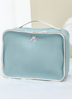 日本Raiponce化妆包袋蚕丝纯色大容量收纳袋便携高级感旅行洗漱包