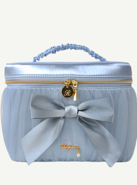 Raiponce日本化妆包2026新款大容量蝴蝶结网纱手提包便携旅行收纳