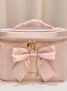 日本Raiponce原创化妆包2026新款粉色蝴蝶结大容量收纳便携旅行包
