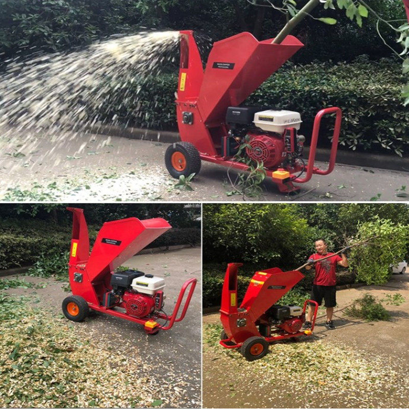 大型机林树木拖叶粉碎园械枝拉机带果m园碎y藤条碎木机树枝