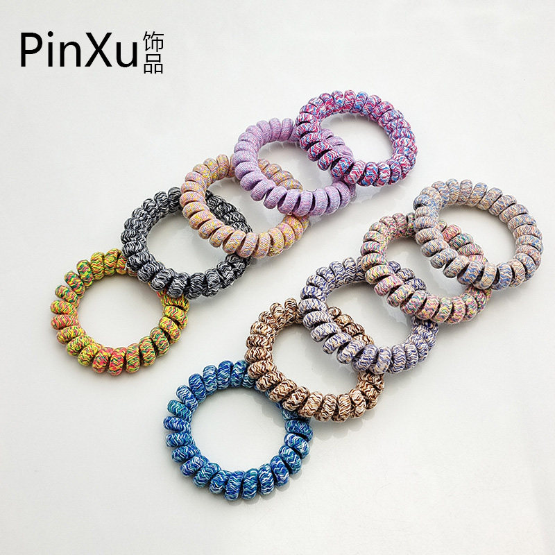 简约彩色毛线电话线发圈