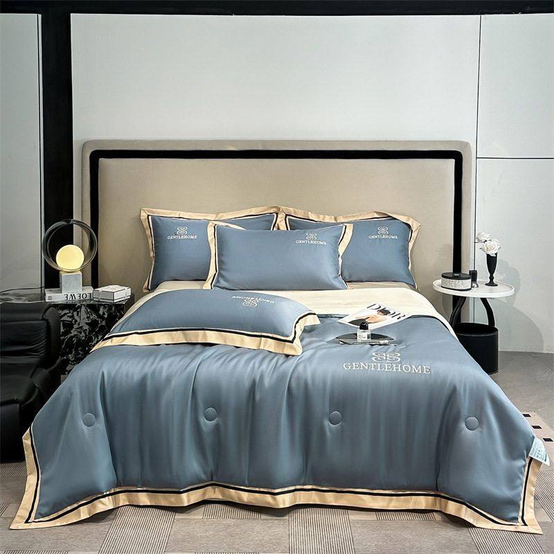 新款水洗真丝宽边夏被夏凉被空调被四件套-威廉系列