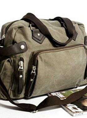 手提帆布男包 韩版大男士单肩包休闲包斜挎旅行包