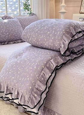 爆款类皱皱纱花边夏凉被四件套单件空调被