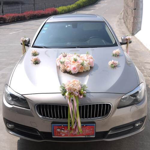 结婚仿真玫瑰主婚车装饰 D642 套装车头花布置结婚庆用品 实价
