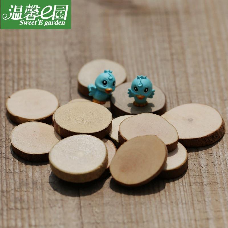 陈军工艺品厂摆件底座小圆木圆木片实木片苔藓微景观饰品方木木质