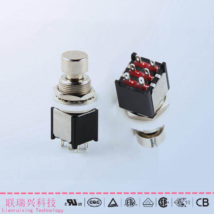 脚踏开关吉他乐器效果器开关-踩钉-脚钉按钮开关6脚无锁复位开关