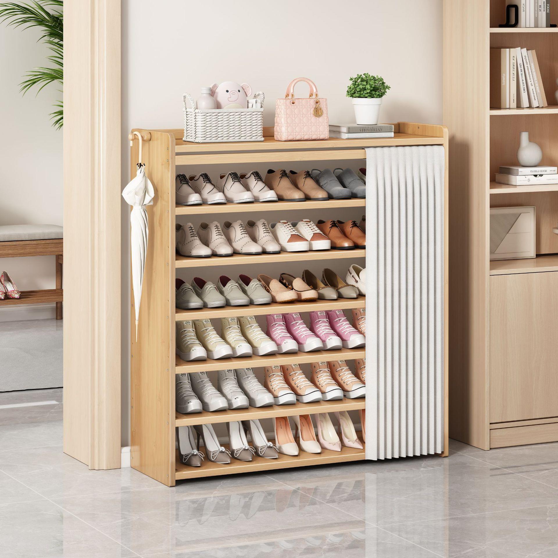 鞋架子简易门口实木家用室内好看方便收纳防尘经济型新款多层鞋柜