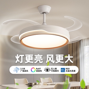 中山灯具隐形风扇灯吊扇灯家用餐体现代简约卧室电风扇吊灯厅一