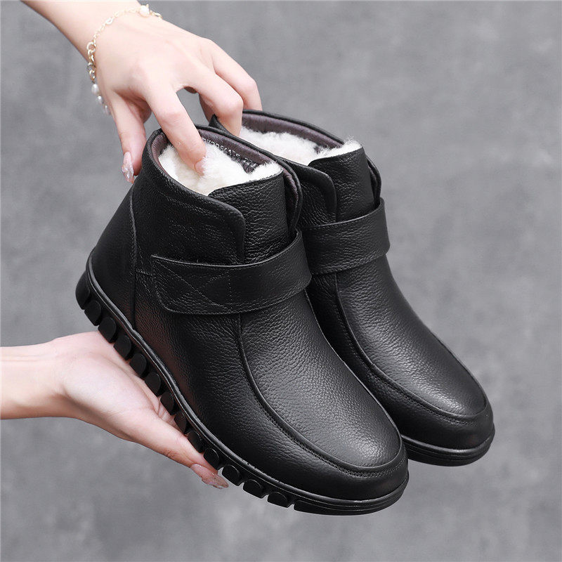 妈妈棉鞋冬季新款保暖棉靴牛皮软底老年女靴羊毛平底短靴2286,女鞋,棉鞋,淘宝优惠券,粉丝福利购,淘宝优惠卷