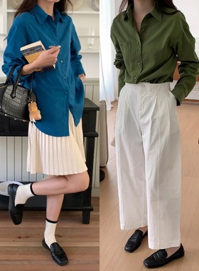 3th Morning 春日随想 设计感叠穿磨毛灯芯绒长袖衬衫ZY1921