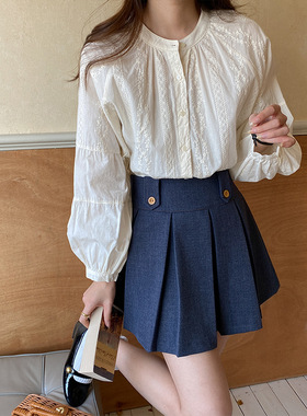 3th Morning 南法秋日 设计感蕾丝灯笼袖衬衫早秋新款ZY1506