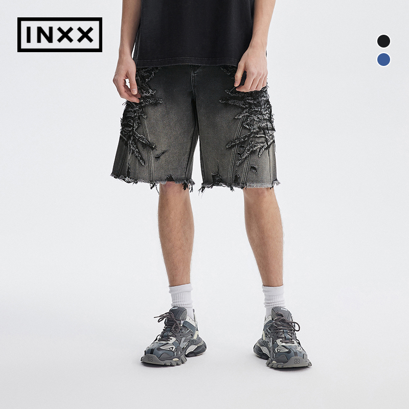 【INXX】Standby 潮牌夏新品个性街头牛仔短裤男女同款APE2240635