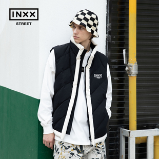 黑白撞色羽绒马甲ISD4181652 inxxstreet 潮牌冬季 新品