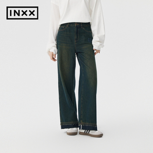 INXX 直筒裤 APYD新品 男女同款 APE3220849 潮复古桃色水洗牛仔裤