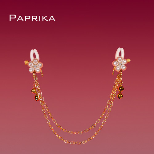 珍珠花瓣铃铛夹子可调节链子夹ru蝴蝶结rujia饰品mimi