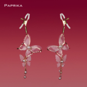 PAPRIKA仙气柔纱蝴蝶长链草莓夹身体链女铃铛挂件情侣cosplay饰品