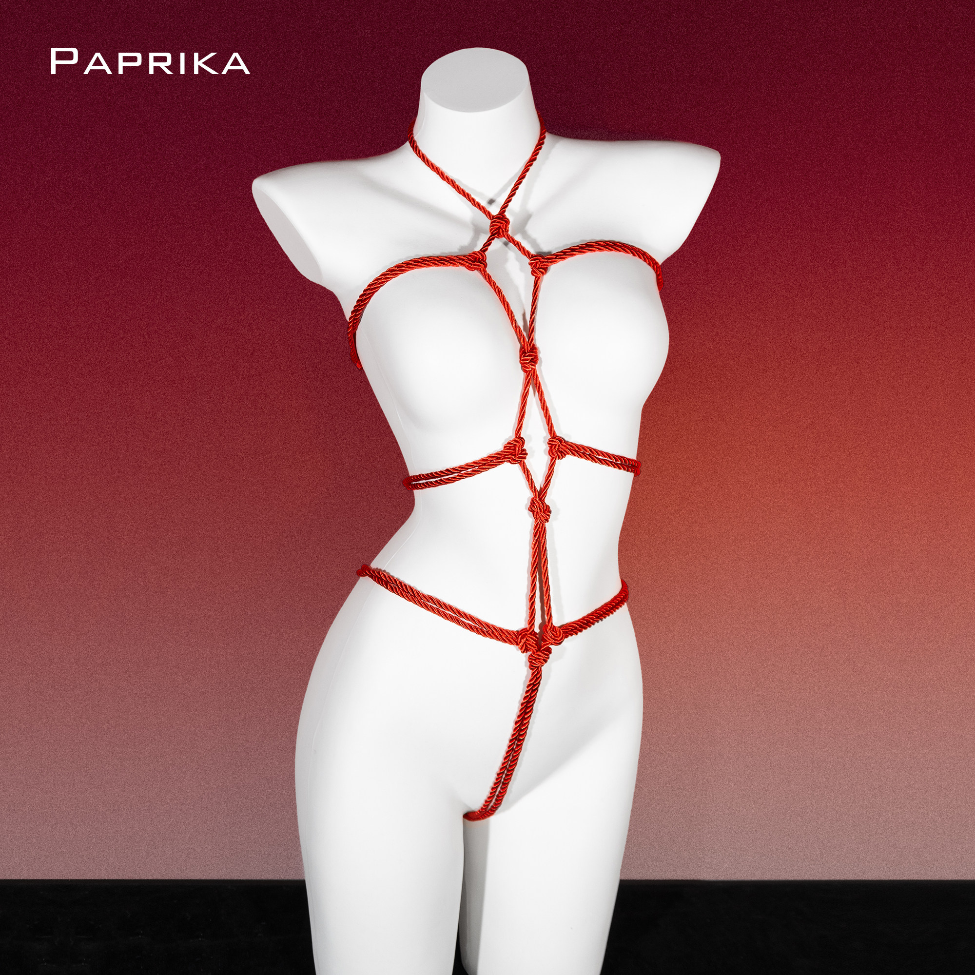 绳衣性感绑带束缚连体衣挂脖透视纯欲内衣qqny小辣椒