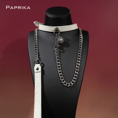 puppy鳄鱼纹真皮牛皮项圈铃铛k9带牵引绳  可定制刻字