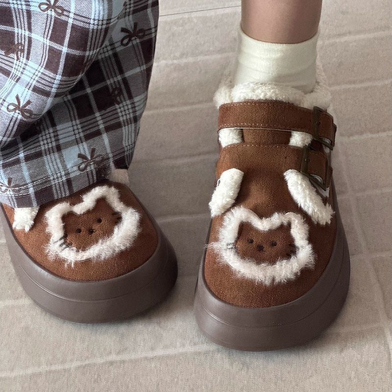 加绒魔术贴厚底小白鞋女款2025新款冬季保暖休闲百搭板鞋学生棉鞋