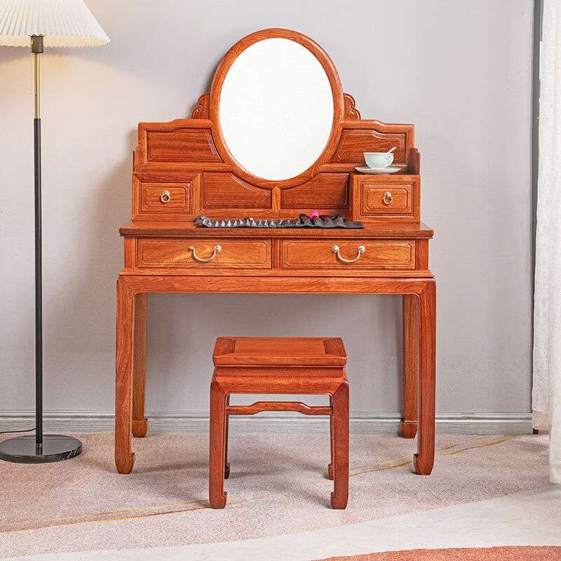 寻古红木家具缅甸花梨（学名：大果紫檀）卧室梳妆台实木新中式化