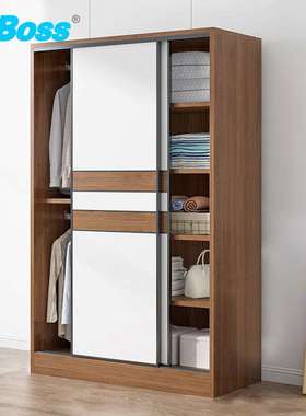 HiBoss现代简约衣柜主柜收纳柜子家用卧室衣橱移门储物柜1米主柜