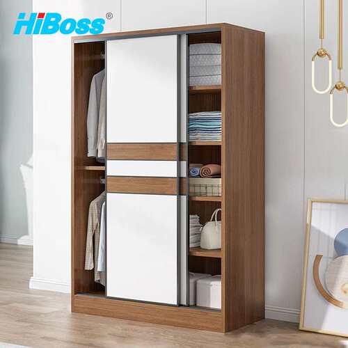 HiBoss现代简约衣柜主柜收纳柜子家用卧室衣橱移门储物柜1米主柜