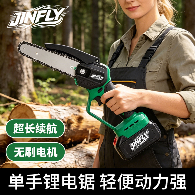 锦翔电锯家用小型手持电链锯锂电电链锯
