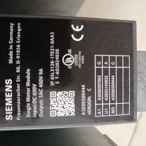 议价S120驱动器，6SL3120-1TE21-0AA3，9A单可维修