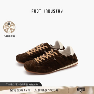 足下工业方头芭蕾舞鞋 FOOT INDUSTRY 薄底舒适男女款休闲德训鞋