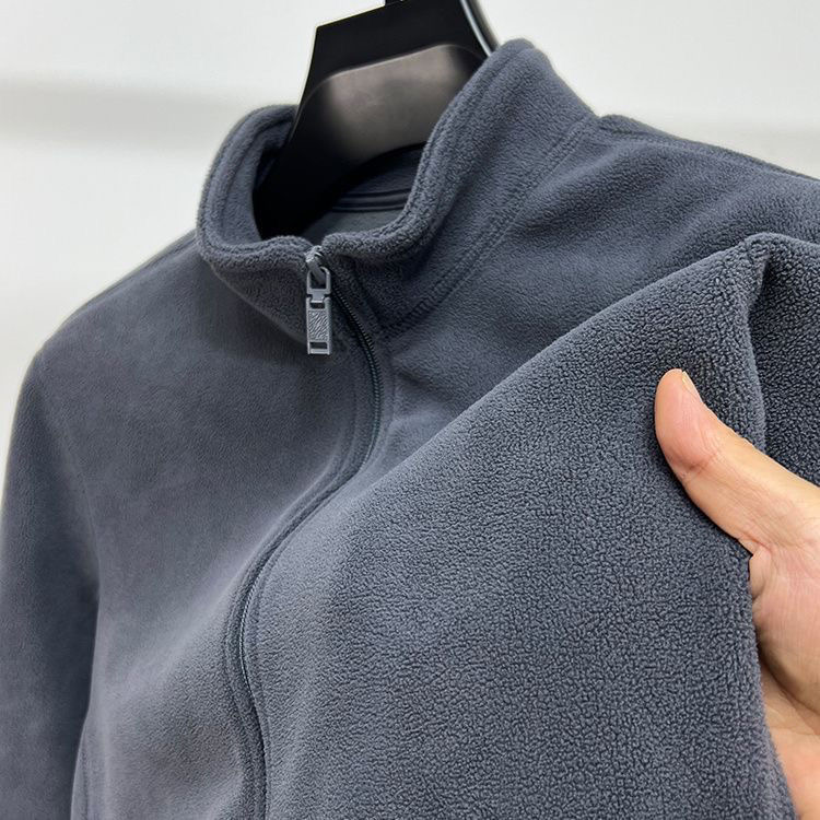 加绒潮牌立领开衫摇粒绒卫衣