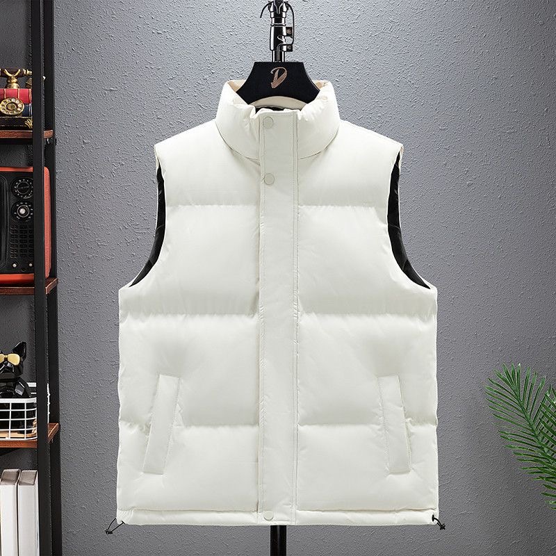 立领+宽松+简约+加厚+休闲+马甲